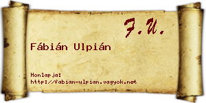 Fábián Ulpián névjegykártya